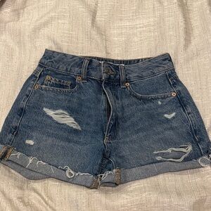 Garage Blue Distressed Jean Shorts